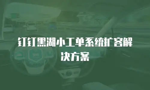 钉钉黑湖小工单系统扩容解决方案