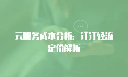 云服务成本分析：钉钉轻流定价解析