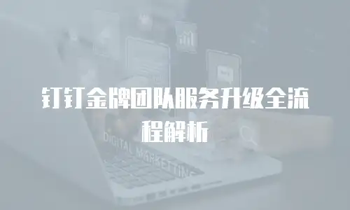 钉钉金牌团队服务升级全流程解析