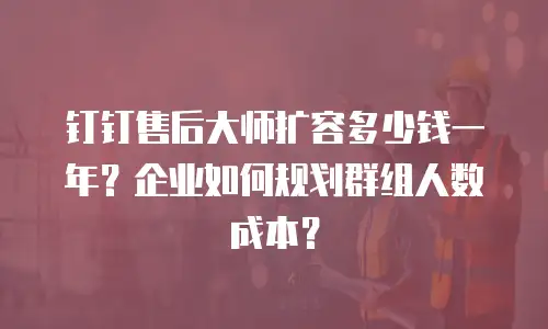 钉钉售后大师扩容多少钱一年？企业如何规划群组人数成本？