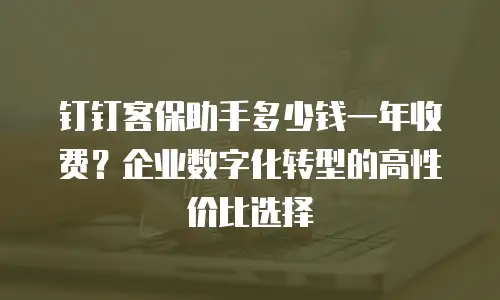 钉钉客保助手多少钱一年收费？企业数字化转型的高性价比选择