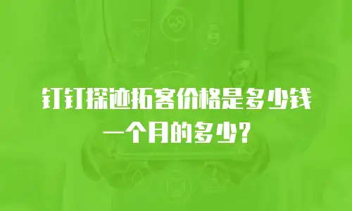 钉钉探迹拓客价格是多少钱一个月的多少？