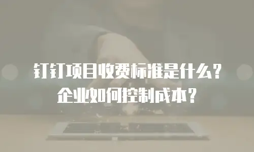 钉钉项目收费标准是什么？企业如何控制成本？