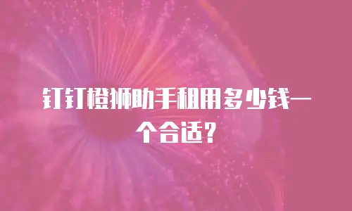 钉钉橙狮助手租用多少钱一个合适？