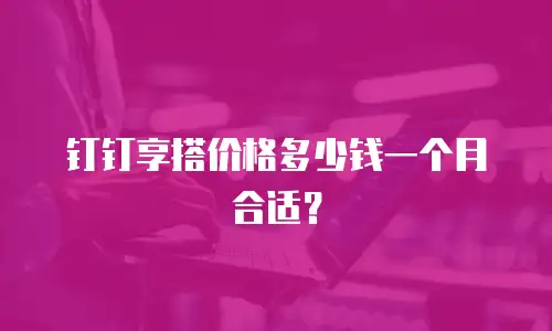 钉钉享搭价格多少钱一个月合适？