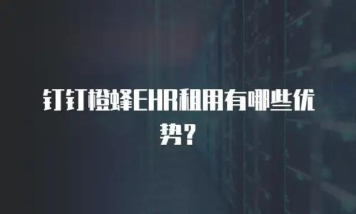 钉钉橙蜂EHR租用有哪些优势？