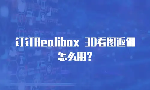 钉钉Realibox 3D看图返佣怎么用？