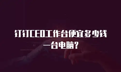 钉钉CEO工作台便宜多少钱一台电脑？