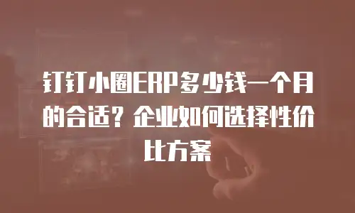 钉钉小圈ERP多少钱一个月的合适？企业如何选择性价比方案