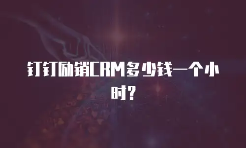 钉钉励销CRM多少钱一个小时？