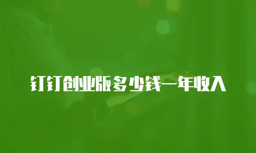 钉钉创业版多少钱一年收入