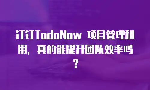 钉钉TodoNow 项目管理租用，真的能提升团队效率吗？