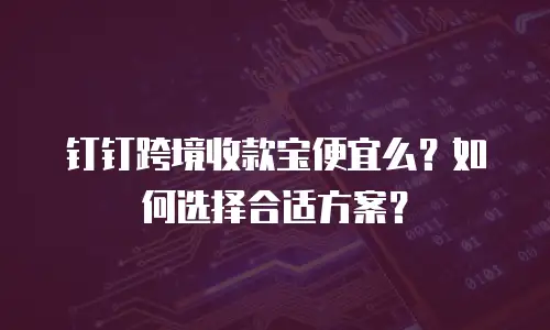 钉钉跨境收款宝便宜么？如何选择合适方案？