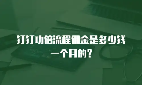 钉钉功倍流程佣金是多少钱一个月的？