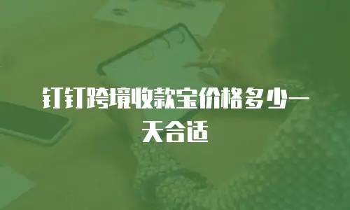 钉钉跨境收款宝价格多少一天合适