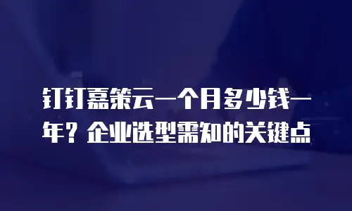 钉钉嘉策云一个月多少钱一年？企业选型需知的关键点