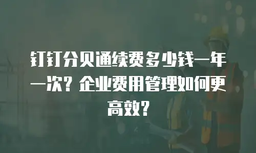 钉钉分贝通续费多少钱一年一次？企业费用管理如何更高效？