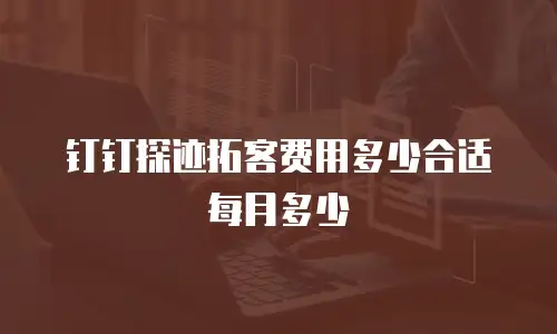 钉钉探迹拓客费用多少合适每月多少