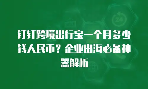 钉钉跨境出行宝一个月多少钱人民币？企业出海必备神器解析