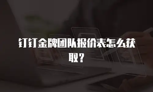 钉钉金牌团队报价表怎么获取？