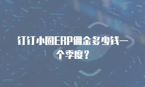 钉钉小圈ERP佣金多少钱一个季度？