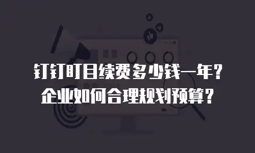 钉钉盯目续费多少钱一年？企业如何合理规划预算？