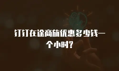 钉钉在途商旅优惠多少钱一个小时？