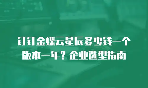钉钉金蝶云星辰多少钱一个版本一年？企业选型指南