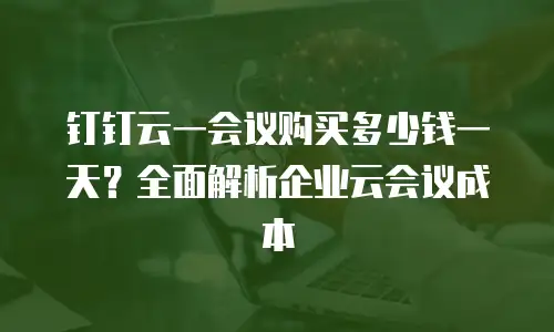 钉钉云一会议购买多少钱一天？全面解析企业云会议成本