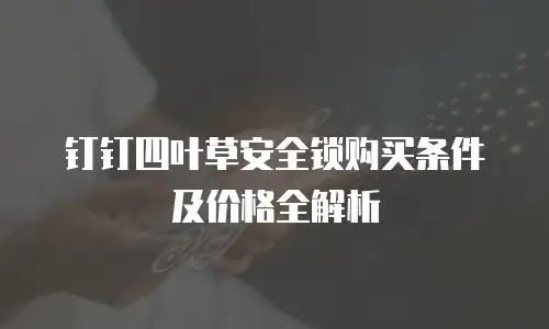 钉钉四叶草安全锁购买条件及价格全解析