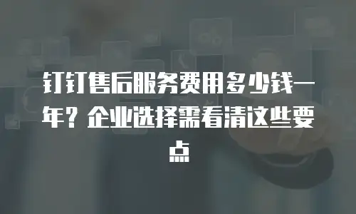 钉钉售后服务费用多少钱一年？企业选择需看清这些要点