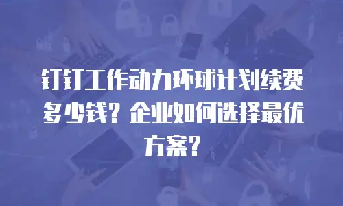钉钉工作动力环球计划续费多少钱？企业如何选择最优方案？