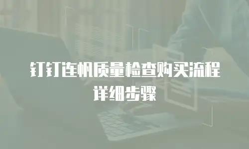 钉钉连帆质量检查购买流程详细步骤