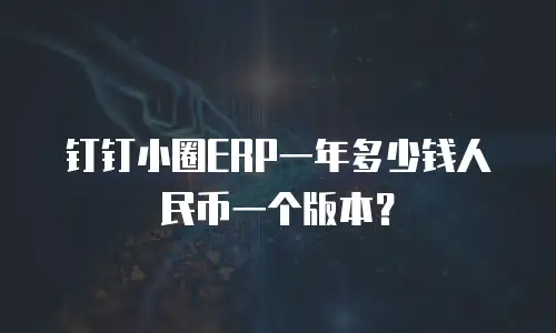 钉钉小圈ERP一年多少钱人民币一个版本？