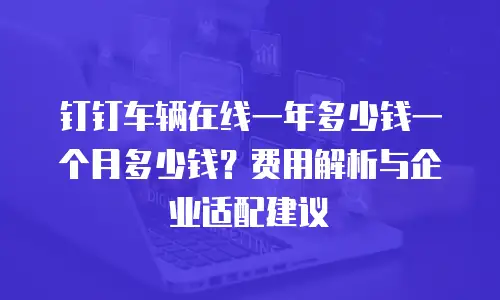 钉钉车辆在线一年多少钱一个月多少钱？费用解析与企业适配建议