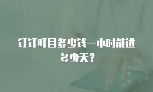 钉钉盯目多少钱一小时能进多少天？
