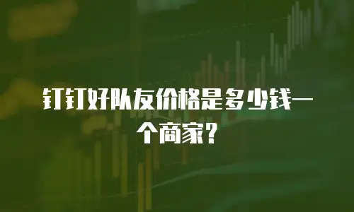 钉钉好队友价格是多少钱一个商家？
