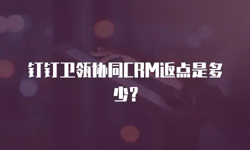 钉钉卫瓴协同CRM返点是多少？