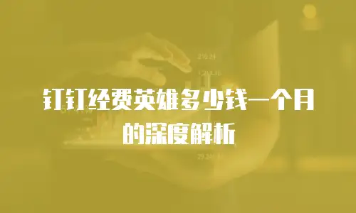钉钉经费英雄多少钱一个月的深度解析