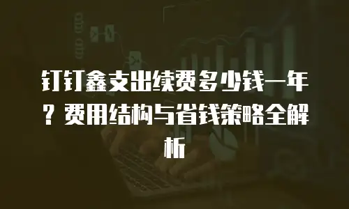 钉钉鑫支出续费多少钱一年？费用结构与省钱策略全解析