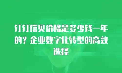 钉钉搭贝价格是多少钱一年的？企业数字化转型的高效选择
