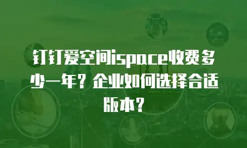 钉钉爱空间ispace收费多少一年？企业如何选择合适版本？