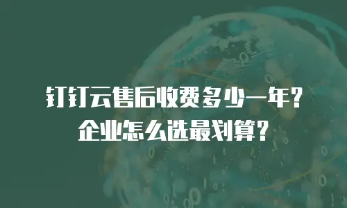 钉钉云售后收费多少一年？企业怎么选最划算？