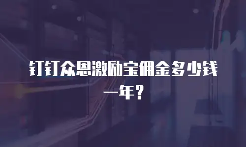 钉钉众恩激励宝佣金多少钱一年？