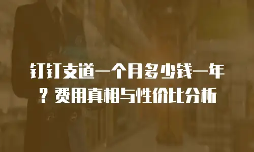 钉钉支道一个月多少钱一年？费用真相与性价比分析