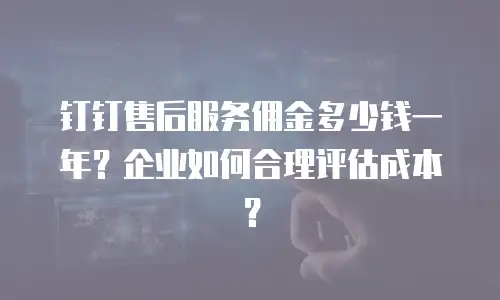 钉钉售后服务佣金多少钱一年？企业如何合理评估成本？