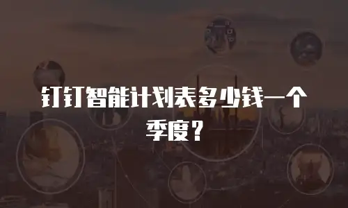 钉钉智能计划表多少钱一个季度？