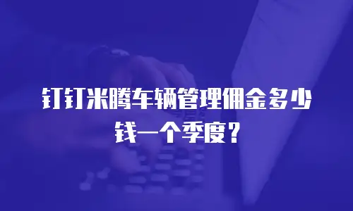 钉钉米腾车辆管理佣金多少钱一个季度？