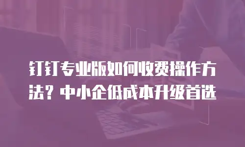 钉钉专业版如何收费操作方法？中小企低成本升级首选