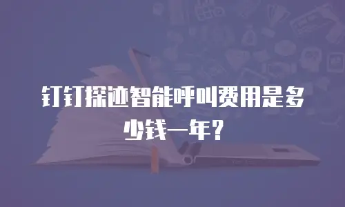 钉钉探迹智能呼叫费用是多少钱一年？